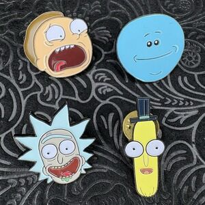 Rick and Morty Enamal Collector Pin Set of 4 Rick Morty Meeseek Mr Poopybutthole